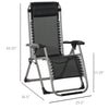Reclining Zero Gravity Chair with Adjustable Backrest, Folding Garden Sun Lounger, Outdoor Recliner with Removable Cushion and Headrest, Dark Blue
