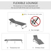 Folding Lounge Chair, Aluminum Frame Tanning Chair, Patio Lounger with Headrest, 5-Level Adjustable Backrest, Grey