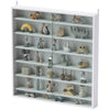 7-Tier Display Cabinet, Shot Glass Display Case, Glass Curio Cabinet with 2 Glass Doors and 6 Adjustable Shelves, White