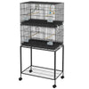 Birdcage for Canaries, Lovebirds Finches, Budgie Cage with Removable Tray, Bottom Mesh Panel, Wooden Perches, Swing, Ramp, Food Containers, 30