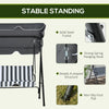 3-Seater Outdoor Porch Swing with Adjustable Canopy, Patio Swing Chair for Garden, Poolside, Backyard, Grey and White