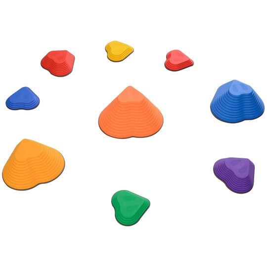 9PCs Non-Slip Stackable Kids Stepping Stones, Heart-Shaped