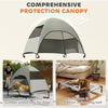 Elevated Dog Bed with Canopy Raised Dog Bed  Washable Mesh Steel Frame 41.7