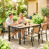 Aluminum Outdoor Dining Table for 6, Patio Rectangular Table, 47.2