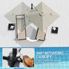8 FT Aluminium Cantilever Patio Umbrella with 360° Rotation, Cross Base, Crank and Tilt for Garden, Patio, Light Grey