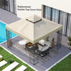 10' x 10' Gazebo Canopy Replacement Cover, 2-Tier Garden Gazebo Roof Replacement, UPF30+, TOP COVER ONLY, Cream White