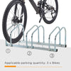 3-Bike Bicycle Floor Parking Rack Cycling Storage Stand Ground Mount Garage Organizer for Indoor and Outdoor Use