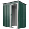5 x 3 FT Outdoor Storage Shed with Sliding Door and Sloped Roof, Steel Frame Garden Shed Tool Equipment