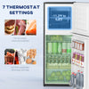 Double Door Mini Fridge with Freezer, 4.6 Cu.Ft Small Refrigerator with Thermostat, Shelves, Reversible Door