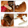 Qaba Baby Rocking Horse, Plush Animal Rocker for Toddlers Aged 18-36 Months, Stuffed Ride Toy with Hand Puppet, Sounds, Seat Belt, Brown