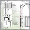7' Metal Garden Arbor Arch with Scrollwork Doors for Ceremony, Weddings, Party, Backyard, Lawn