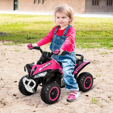 Aosom No Power 4 Wheels Ride on Toy for Kids, Foot To Floor Slider Toddler Ride-on Car with Music, Lightening, for 18-36 Months Pink