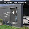 12 x 20ft Carport with 2 Roll-Up Doors, 4 Windows, Portable Garage with Removable Sidewalls for Car, Truck