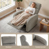 Corduroy Home Theater Seating, Push Back Recliner Chair with Padded Seat for Living Room, Grey