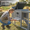 Large Chicken Coop, Wooden Hen House with Covered Run, Nesting Box, Pull-Out Tray, Opening Asphalt Roof
