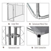 Dog Kennel Outdoor Run Fence with Roof, Steel Lock, Mesh Sidewalls for Backyard & Patio, 9.8' x 9.8' x 7.7'
