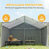 Galvanized Steel Dog Kennel Outdoor with Waterproof & UV-Resistant Cover for Large Dogs, 19.7' x 7.5' x 4.9'