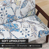 Compact Loveseat Sofa Couch Linen Fabric Double Seat Sofa with Rubber Wood Legs