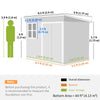8.5' x 6' Galvanised Steel Outdoor Storage Shed, Garden Shed with Window, Lockable Wide Doors and Air Vents