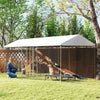 Outdoor Dog Kennel with Two Rooms, Waterproof UV-Resistant Cover, Escape-Proof Lock, 19.7' x 7.5' x 7.5'