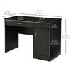 Computer Desk with Storage Drawers, Study Writing Table with Cabinet Adjustable Shelf for Home Office Workstation Bedroom, Black