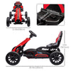 12V 7AH Electric Go Kart, Outdoor Racer Car for Kids, with Forward Backward, Adjustable Speed, Ages 3-8 Years Old, Red