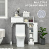 Modern Over The Toilet Storage, Bathroom Cabinets Over Toilet with 2 Sliding Doors, 3 Adjustable Shelves, White