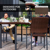 5 Pieces Outdoor Dining Set for 4, PE Wicker Rattan Patio Furniture Set with Stackable Chairs and Glass Table Top
