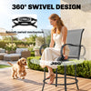 Outdoor Bar Stools Set of 2, 360° Swivel Bar Height Chairs, 26.8