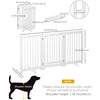 Free Standing Wood Pet Gate Indoor Dog Barrier 3 Panel Folding Z Shape Doorway