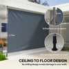 11.5' x 10' Manual Retractable Patio Awning, Outdoor Privacy Screen with UPF30+ & Water-Resistant Fabric, Dark Grey