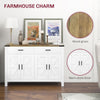 Side Cabinet, Farmhouse Kitchen Storage Cabinet w/ 2 Drawers and Shelves for Living Room, Entryway