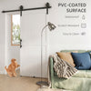 42inx84in Barn Door with 7FT Sliding Door Hardware Kit, Handle, Upgraded Rollers and Floor Guide, Waterproof