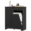 Laundry Cabinet, Tilt Out Laundry Hamper Cabinet with 2 Baskets, Bathroom Hamper Cabinet with 2 Drawers, White