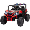 Qaba 2 Seater 24V Electric Car for Kids w/ Remote Control, 3 Speed, LED Lights, Music, Horn, Spring Suspension, Pink