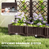 Raised Garden Bed with Trellis, PE Rattan Flower Bed with Drainage Holes and Drain Plugs, 47