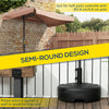 Plastic Half Round Umbrella Base, Sand or Water Filled Half Patio Umbrella Stand Holder 40lb Water or 46lb Sand, Black