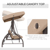 Convertible Patio Swing Bed with Canopy and Cushions, 3 Seater Porch Swing for Outdoor, Backyard, Garden