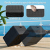 3-in-1 Patio Umbrella Base, Coffee End Table, Flower Box Planter with Wheels Handles, Square Plastic 176lb Stand/110lb Water Fillable Outdoor Garden Umbrella Stand, Black
