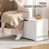 39.4 Inches Storage Chest, Storage Trunk with 2 Safety Hinges for Living Room, White Wood Grain