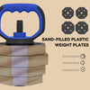 Soozier 6-in-1 Adjustable Dumbbell Set, Used as Kettlebell, Barbell, Dumbbell, Push-Up Stand, 66lbs Free Weights Set, Blue