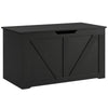 31.5 Inches Storage Chest, Storage Trunk with Safety Hinge for Living Room, Black Wood Grain