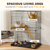 2-Tier Cat Cage Indoor, Detachable Metal Wire Kennel with Hammock, Platform, Tray and Cushion for 1-2 Kittens