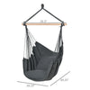 Hammock Chair Swing Hanging Macrame Chair Cotton w/ Two Soft Seat Cushions, for Bedroom Indoor Outdoor Ideal Gift for Kids Lover Birthday Present, Dark Grey
