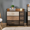 7-Bin Dresser Storage Tower Cabinet Organizer Unit, Easy Pull Fabric Bins with Metal Frame for Bedroom