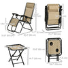 Zero Gravity Chair Set of 2 Patio Chair with Side Table Cupholders and Pillows for Pool, Backyard, Lawn, Beige