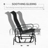 Patio Glider with Breathable Mesh Fabric, Outdoor Glider Chair, Garden Rocking Gliding Seat for Patio, Yard, Porch, Black