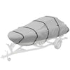 19-20 Ft Trailer Boat Cover, 3000mm Waterproof Universal Boat Cover with Quick-Fasten Buckles, Light Grey