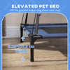 Elevated Cooling Pet Bed Portable Raised Dog Cot with Canopy for XL Sized Dogs, Dark Blue