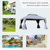 13' x 10' Patio Gazebo Canopy with 2-Tier Polyester Roof, Vented Mesh Sidewall & Strong Aluminum Frame